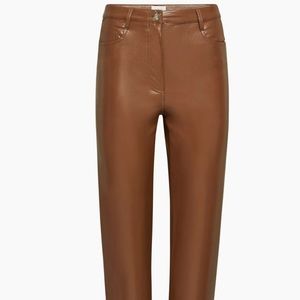 Aritzia Melina Cropped Leather Pants (Size 2)